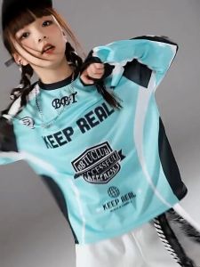 【Sweet Kids Deliver from Perak】 pakaian leher bulat fesyen kanak-kanak kasual kemeja t lengan panjang tarian sejuk hip-hop gaya korea kain lembut selesa untuk memakai mutu kerja yang sangat baik