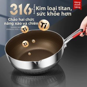 RONGCHUAN | 316 Stainless Steel Flat Bottom Multipurpose Frying Pan