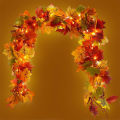 Artificial Maple Leaf Vines Silk Fall Foliage Garland for Home Wedding Party Decor Hanging Easy to Install DIY Craft Decorations. 