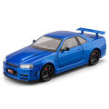 Chezhi 1:24 Sang GTR-r34 Simulation Alloy Sports Car Model Sound and Light Return Children's Toys Wholesale. 