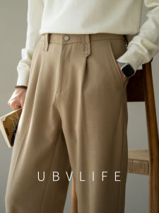 UBV | Wool Blend Easy-care Shiny Straight Leg Wide-leg Pants