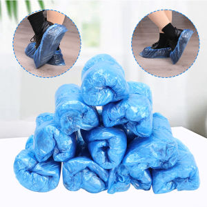 100pcs Portable Waterproof Boot Covers Plastic Non-slip Wear Disposable Shoe Covers Rainy Day Carpet Cleaning Shoe Cover Waterproof Shoe Covers