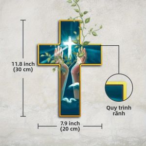 Mặt Dây Chuyền Treo Tường Hình Thánh Giá Bằng Gỗ 12 Inch Phong Cách Nhà Nông Thôn Màu Xanh Lá Cây Trang Trí Nhà Cửa Quà Tặng Phòng Cầu Nguyện Đồ Trang Trí Nhà Cửa Kiểu Cơ Đốc.