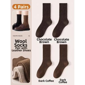 NEARKINS | Woolen Stackable Socks for Women Autumn Winter Mid-calf