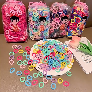 【Vận chuyển từ Hà Nội】100 dây buộc tóc bằng cao su đàn hồi cao màu dopamine không gây hư tổn cho tóc dễ thương cho bé gái