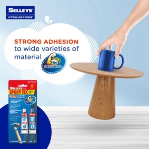 SELLEYS Epoxy Fix Super Strong 35ml Glue Adhesive Slight Yellow A+B 150% Stronger Porcelain Metal Wood Marble Concrete Pottery