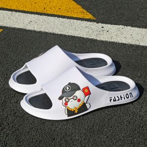 Trendy Slip-On Mens Sandals Breathable Wear-Resistant Flat Heel Casual Slippers for Summer Daily Wear Comfortable Soft Bottom