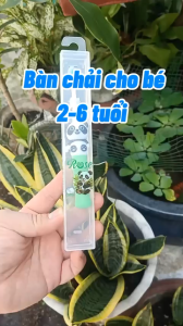 Bàn chải đánh răng trẻ em Rose Hình Gấu Trúc lông mềm chăm sóc răng miệng cho bé từ 1-8 tuổi Tặng kèm hộp đựng vệ sinh tiện lợi khi mang theo