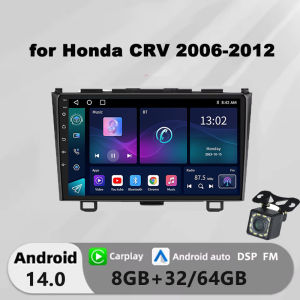 Honxun 8GB+64 android head unit for Honda CRV CR-V 2006-2012 player 2din stereo multimedia carplay touch screen monitor with rear camera FM GPS dsp wifi navigation