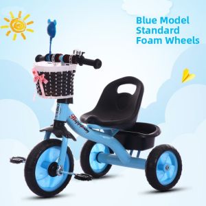 Baby Childrens Trike Pedal Car 2-6 Years Old Kids Hand Push Car Bicycle Single Bike Foldable Adjustable Reusable Eco-Friendly