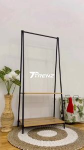 Trenz Furniture - Rak gantungan baju Rak baju Stand Hanger Kayu Besi gantungan baju Atlas