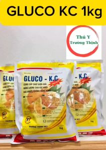 Gluco KC gói 1kg (có 5 gói 200g) Bù nước điện giải bổ sung Vitamin cho trâu bò lợn gà vịt chó mèo [thú y]