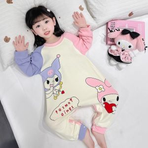 New 2025 Childrens De One-Piece Sleepwear Baby Kolumi Anti-Kick Robe Girls Cold Prevention Sleep Bag Spring Autumn