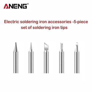 ANENG | ANENG 5pcs Universal Soldering Iron Tips Copper Welding Head Replacement Tool for 60W Digital Soldering Iron