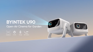 BYINTEK U90 700 ANSI DLP Portable Projector with Android 11 WiFi 4K Support and Battery for Camping and Business