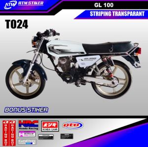 Stiker striping variasi honda GL 100 transparant