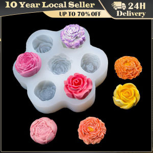 3D Rose Peony Fragrance Incense Candle Silicone Mold Cake Decoration Small Flowers DIY Car Gypsum Mold 7Pcs Flower Silicone Molds 3D Rose Peony Chocolate Cake Baking Mold Handmade Candle Soap Gypsum Resin Handicraft Making Tools