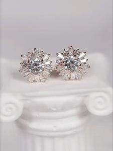 💖Swarovski💖Sunshine mixed cut sun white gemstone earrings S925 sterling silver womens fashion earrings hypoallergenic non-allergenic Valentines Day gift birthday gift for girlfriend bestie