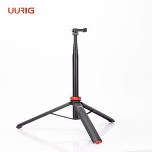 UURIG Action Camera Selfie Stick Tripod for GoPro Hero 130cm Extended With 1/4 Screw Tripod For Insta 360 DSLR Camera