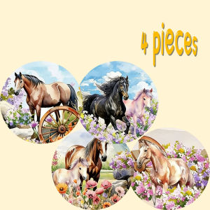4-piece set - wooden placemat anti slip and heat-resistant desktop protection dining table decoration restaurant gift