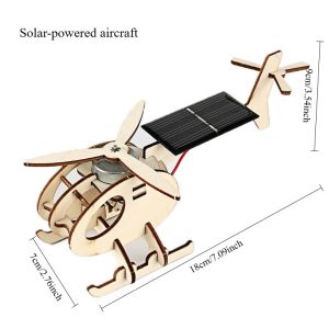 DIY Science Toys Wooden Puzzle Assembled Model Aviation Satellite Solar Energy Science STEAM Education Kit