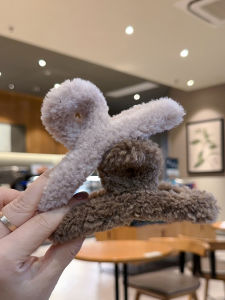 Fall and Winter Classic Stuffed Large Grip Brown Black Gentle Creamy-white Minimalist Easiest for Match Hair Clip Shark Clip