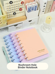 Notebook A5/B5 Mushroom Hole Binder Notebook Refillable Binder Cover Notebook Loose Leaf 80 sheets Binder Notepads School Supplies