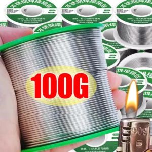 Dây Thiếc Hàn Thép Không Gỉ Nhẹ Hơn 20g/50g/100g Cuộn Không Cần Làm Sạch FLUX 2.0% Lõi Hàn Chảy Rosin Đường Kính 0.8mm 1.0mm