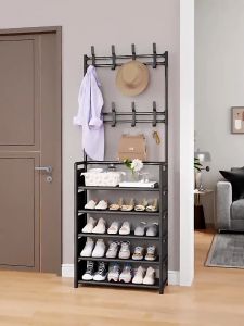 Goody Clothes Rack Simple Drying Rack Floor Multifunctional 4/5 Tier Shoe Rack Organizer Simple Floor Coat Rack Shoe Hat Rack Bedroom hanger shoe organizer