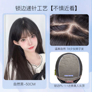 Womens Long Straight Hair Wig Lightweight Breathable Lace Frontal Full Head Cover Natural Style Hair Extension Black Straight