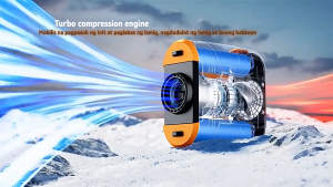 Portable Clip Waist Fan 8000mAh 100-Speed Turbo Cooling 16000RPM Strong Wind Wearable Neck Fan with LED & Power Bank
