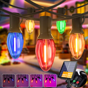 Colorful C7 Solar Christmas Lights Led String Lights USB Recharger 8 Light Modes Shatterproof Weatherproof Spring Festival Decor