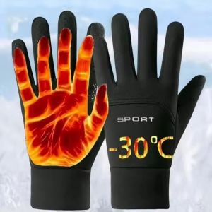 Autumn and Winter Touchscreen Mens and Womens Warm Gloves Plush Outdoor Sports Windproof and Cold Proof Cycling Gloves