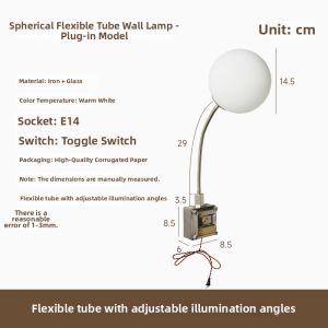 DENGDAO | Retro Style Adjustable Flexible Tube Globe Wall Light