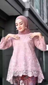 Setelan Kebaya Tulle Azkia / Kebaya Blouse Tulle Cantik Model Terbaru / Setelan Kebaya Wisuda