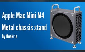 Geekria Computer Aluminum Chassis Stand Compatible with Apple 2024 Mac Mini M4 / Mac Mini M4 Pro Case - Accessories Optimized Heat Dissipation (Space Gray)