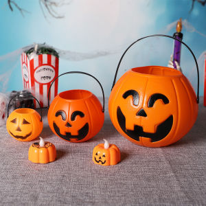 Halloween Satchel Pumpkin Bucket Pumpkin Lamp Kids Candy Bucket Wansheng Scene Layout Kindergarten Performance Props