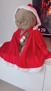 ชุดซานต้าคลอสหมาใหญ่พร้อมหมวก สีแดง สำหรับน้องหมาขนาดใหญ่ แฟชั่นคริสต์มาส