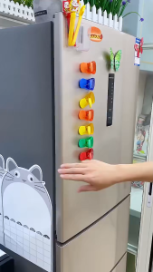 6Pcs Klip Magnet Peti Sejuk Pelangi Pengapit Makanan Pemegang Nota Dapur