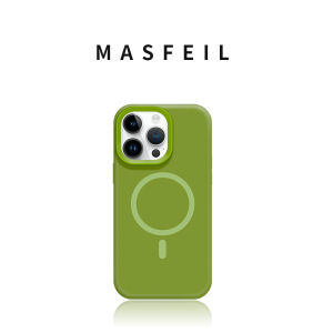 MASFEIL | Silicone lỏng cho iPhone18Promax Case 16 Ốp Apple 17Pro từ tính Màu rắn Magsafe Orange 15pm Chống vỡ toàn diện 13