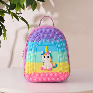 Kindergarten Backpack Cute Cartoon Girl New Arrival Decompression Backpack Little Boy Baby Going out Silicone Backpack Summer