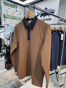 South Korea Fabric! Golf Series Classy Outdoor Sports Quick-Drying Breathable Heattech Single-Layer Fleece-Lined Long Sleeves Polo Shirt