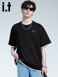 izzue | New Fun Printed Illusion Two-Piece Cotton T-Shirt