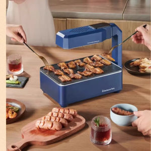 Multifunctional Korean Style Indoor Non-Stick Electric BBQ Grill 110V Desktop Model Smokeless Cooking Plate for Home Use