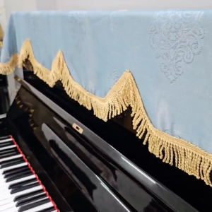 [HCM]KHĂN PHỦ ĐÀN PIANO CƠ MÀU XANH SÁP HỌA TIẾT HOA ĐÀO