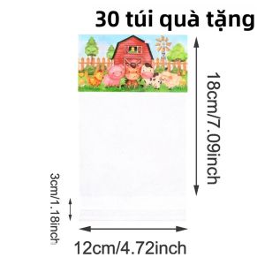 30/50 Chiếc Túi Kẹo Hình Động Vật Trang Trại Cho Trẻ Em Trang Trí Tiệc Sinh Nhật 1 Tuổi Tiệc Chào Đón Em Bé Túi Quà Tặng Đồ Dùng Trang Trí Tiệc Sinh Nhật
