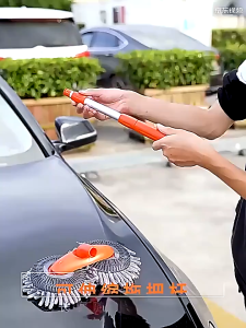 Microfiber Car Wash Mop Rotating Double Brush Mop Three-Section Retractable Roof Window Cleaning Mop Maintenance Car Washing Cleaning Accessories