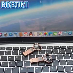Biyetimi Copper Love Heart Pen Drive 128GB Retro Metal USB Flash Drive 64GB Key Memory Stick Creative Gift Pendrive 32GB Externa