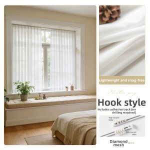 LEZHIHE | Luxury French Voile Curtains Easy Install Track Included Privacy Semi-transparent For Bedrooms