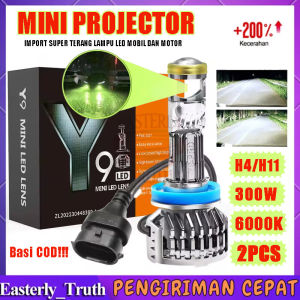 Ready StockcodSepasang 2PCS Ori H4/H11 Lampu Led Mobil Y9 Pro Mini Projector 300Watt Import Super Terang Headlight Headlamp Fog Lamp Mini Projector Lens Lensa Motor Mobil Headlight Headlamp